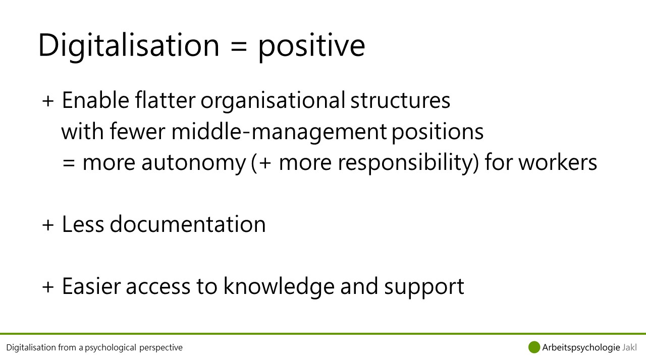 Positive aspects of digitalisation in construction