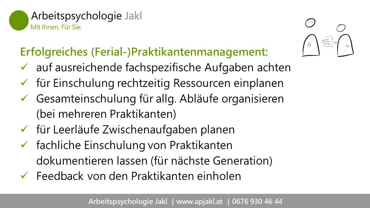 Erfolgreiches Management von Ferialpraktikanten