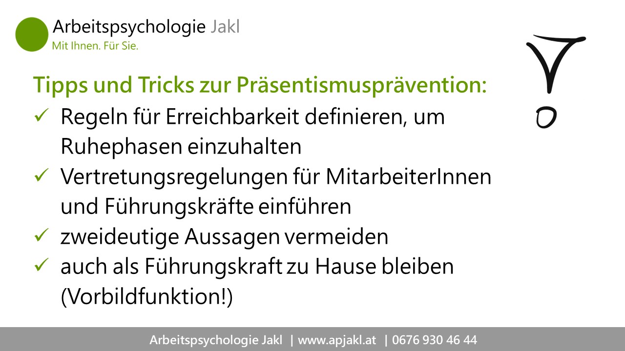 Tipps zur Prävention von Präsentismus